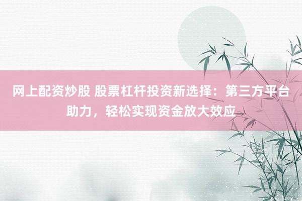 网上配资炒股 股票杠杆投资新选择：第三方平台助力，轻松实现资金放大效应