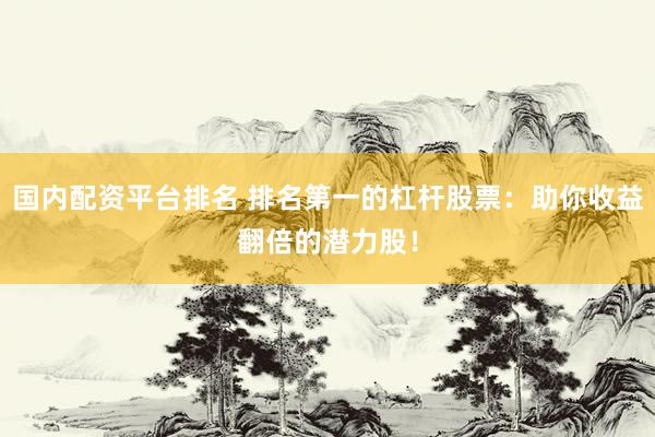 国内配资平台排名 排名第一的杠杆股票：助你收益翻倍的潜力股！