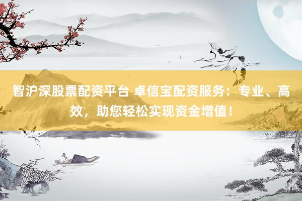 智沪深股票配资平台 卓信宝配资服务：专业、高效，助您轻松实现资金增值！