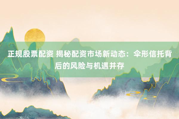 正规股票配资 揭秘配资市场新动态：伞形信托背后的风险与机遇并存