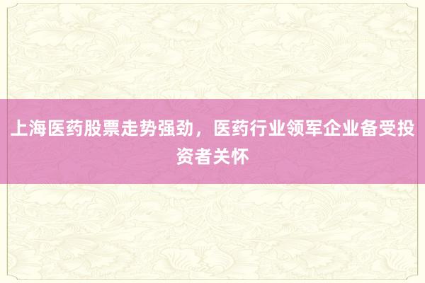 上海医药股票走势强劲，医药行业领军企业备受投资者关怀
