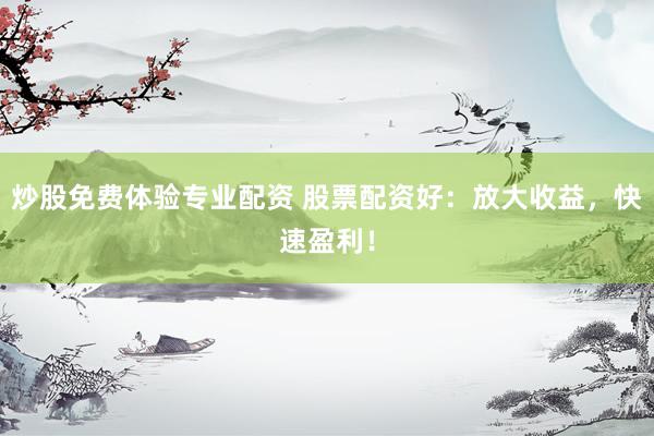 炒股免费体验专业配资 股票配资好：放大收益，快速盈利！