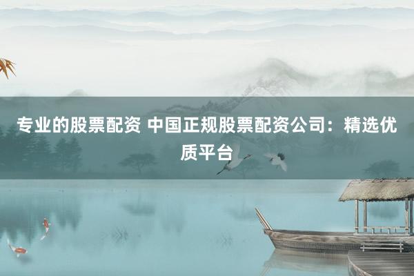 专业的股票配资 中国正规股票配资公司：精选优质平台