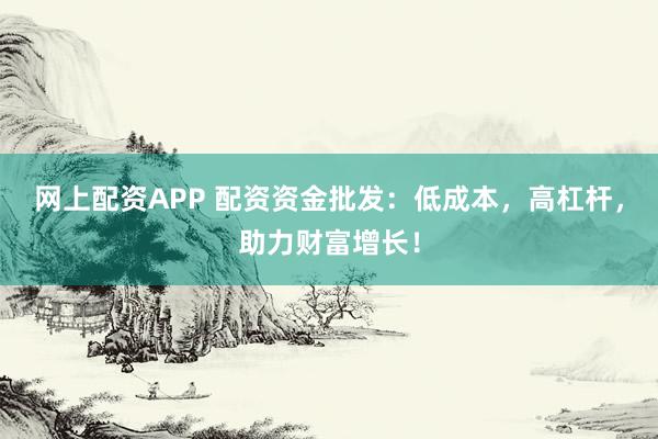 网上配资APP 配资资金批发：低成本，高杠杆，助力财富增长！