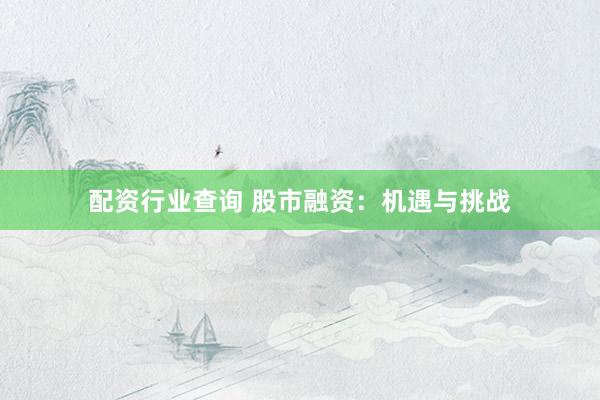配资行业查询 股市融资：机遇与挑战